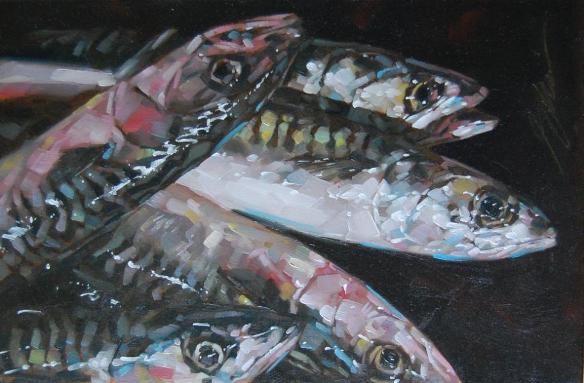 British Art: Painting 'Mackerel' by Simon Davis